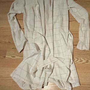 PrettyLittleThing White Dress with Black Grid Pattern